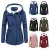 Loose Ladies Casual Fashion Solid Color Woolen, Jacket with Hat Pocket Jacket