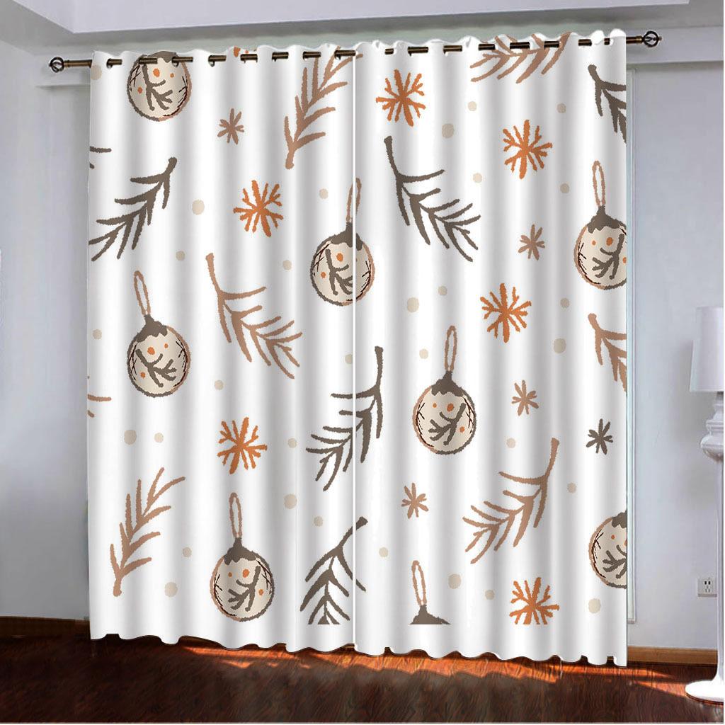 Curtains Autumn Story Plant Fallen Leaves Series Digital Printing High Density Blackout Curtains