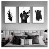 Girl Black White Abstract Nordic Posters And Prints Wall Pictures For Living Room Decoration Wall Art Canvas Painting Feather