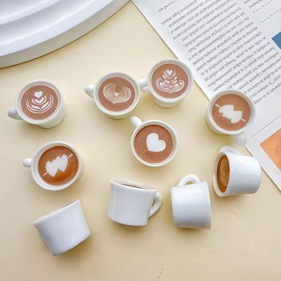 40Pcs Mini Resin Coffee Cups Statues Vivid Appearance Micro Landscape Ornament DIY Crafts Lightweight Dollhouse Decor