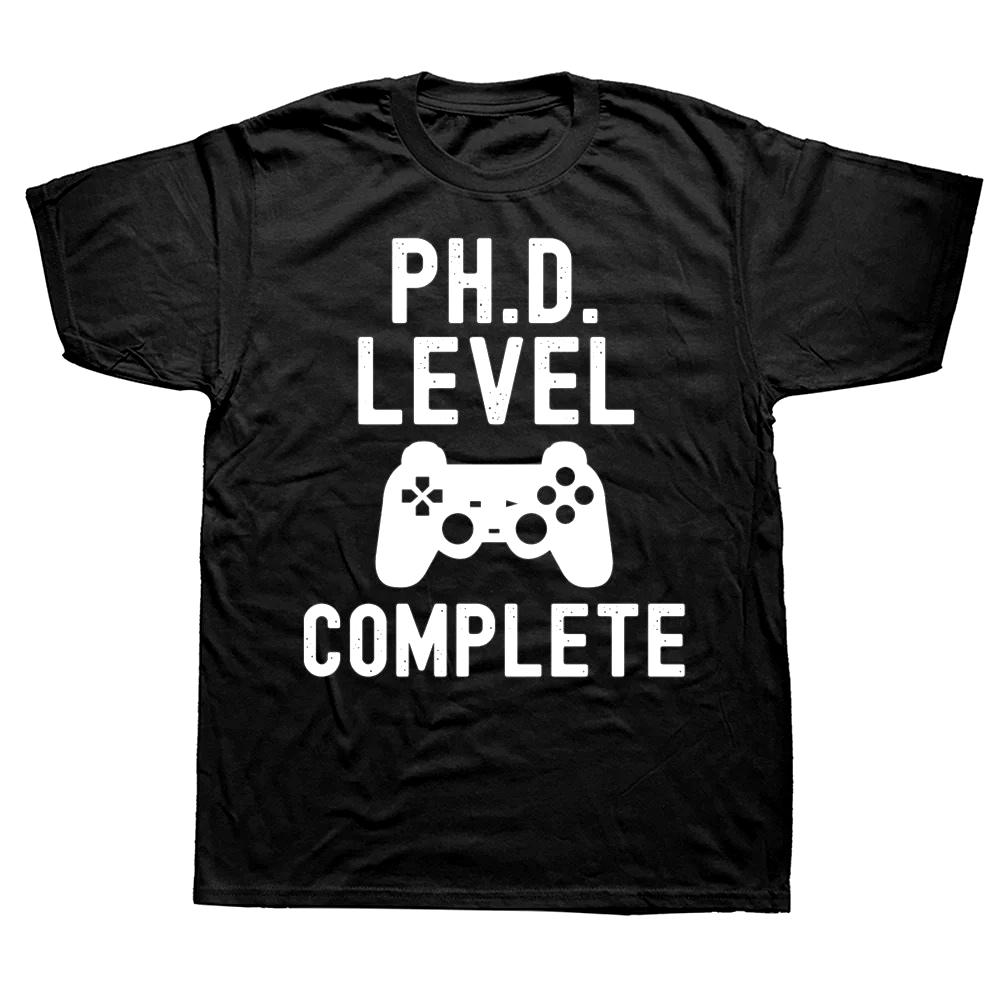 Смешная футболка уровня PhD 'Полный PhD' Подарки на защиту докторской степени Женская уличная одежда Футболка с коротким рукавом Унисекс Женская одежда