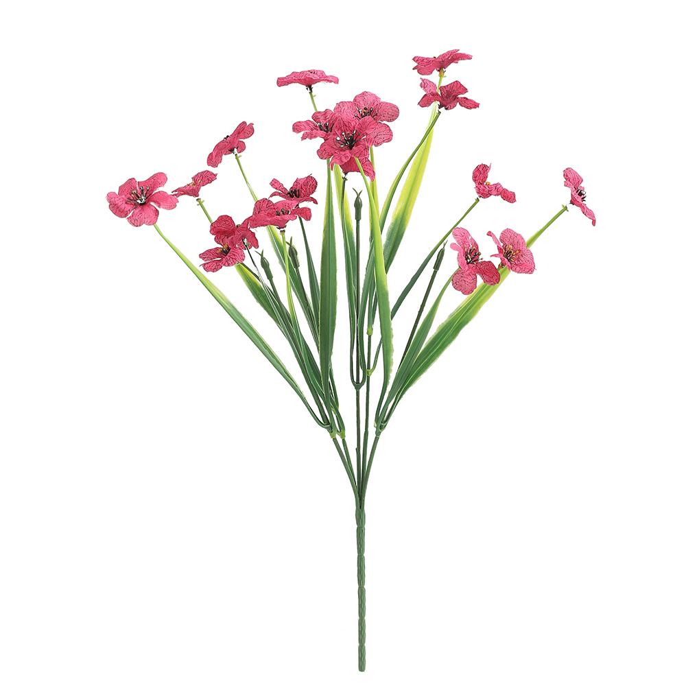 Artificial Fake Plant Flowers UV Resistant Artificial Plastic Colorful Violet Flowers for Spring and Summer Home Room Decoration