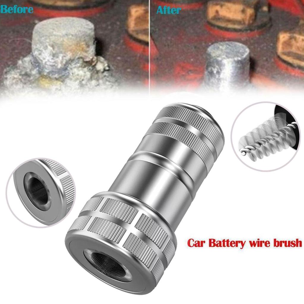 Инструменты для чистки автомобиля Автомобильная аккумуляторная клемма щетка для очистки проводов от коррозии щетки из нержавеющей стали очиститель грязи стальной столб P3G1