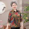 Loose Plus Size Long-Sleeved Summer Shirts for Middle-Aged and Elderly Women