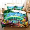Dreamy Elf World Bedding Set Magic Mushroom Quilt Cover Pillowcase 2/3pcs King Queen Bed Cover Single Double Bed Home Textile