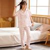 Girly heart bursting cute rabbit print pajamas women's summer short-sleeved trousers cardigan loose loungewear set thin