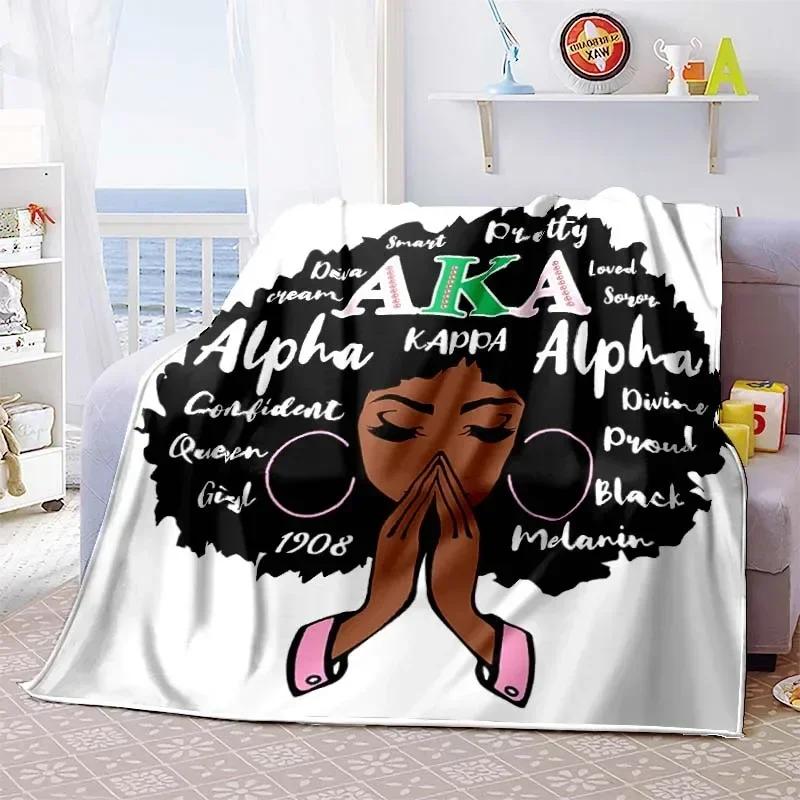 AKA Pattern Flannel Blanket Lightweight Fashion Bed Sofa Air Conditioning Fashionable Leisure Picnic Travel Napping Soft Throw