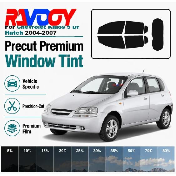 For Chevrolet Kalos 5 Dr Hatch 2004-2007 RAVOOY Pre-Cut Window Film Vehicle-Specific Full Kit Front & Rear Windows Precision-Cut