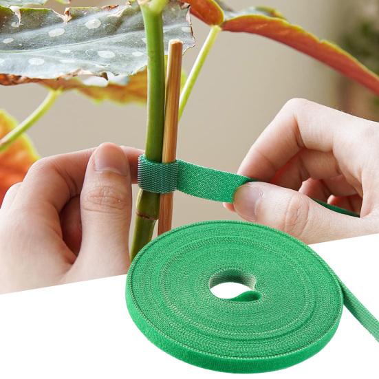 Plant Tie Double Sides Reusable Nylon Hook Loop Garden Supports Bamboo Cane
