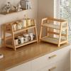 2 Layer Countertop Organizer Multipurpose Kitchen Rack New Bamboo Storage Shelf