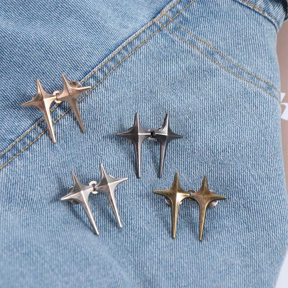 Waist Buckle Cross Star Pants Button Tightener Zinc Zinc Alloy Jean Buttons for Loose Jeans Skirts