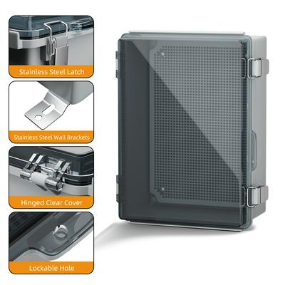 Прозрачная электрическая распределительная коробка для наружного применения, пластиковая распределительная коробка, водонепроницаемая наружная электрическая коробка Nema 4, всепогодная для насоса, Wi-Fi