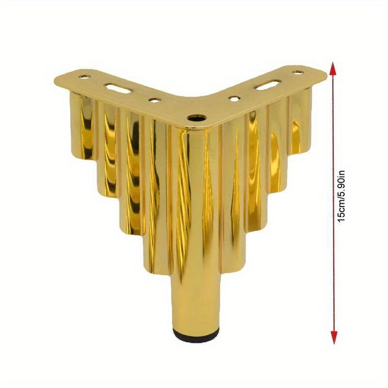 4 шт. Ножки для мебели, базовые, прочные, треугольные, с верхней пластиной для дивана, кровати, кушетки, комода с резиновыми напольными протекторами