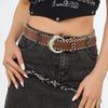 Korean Style Pu Leather Belt For Women With Vintage Handcrafted Rope Detailing For Daily Use