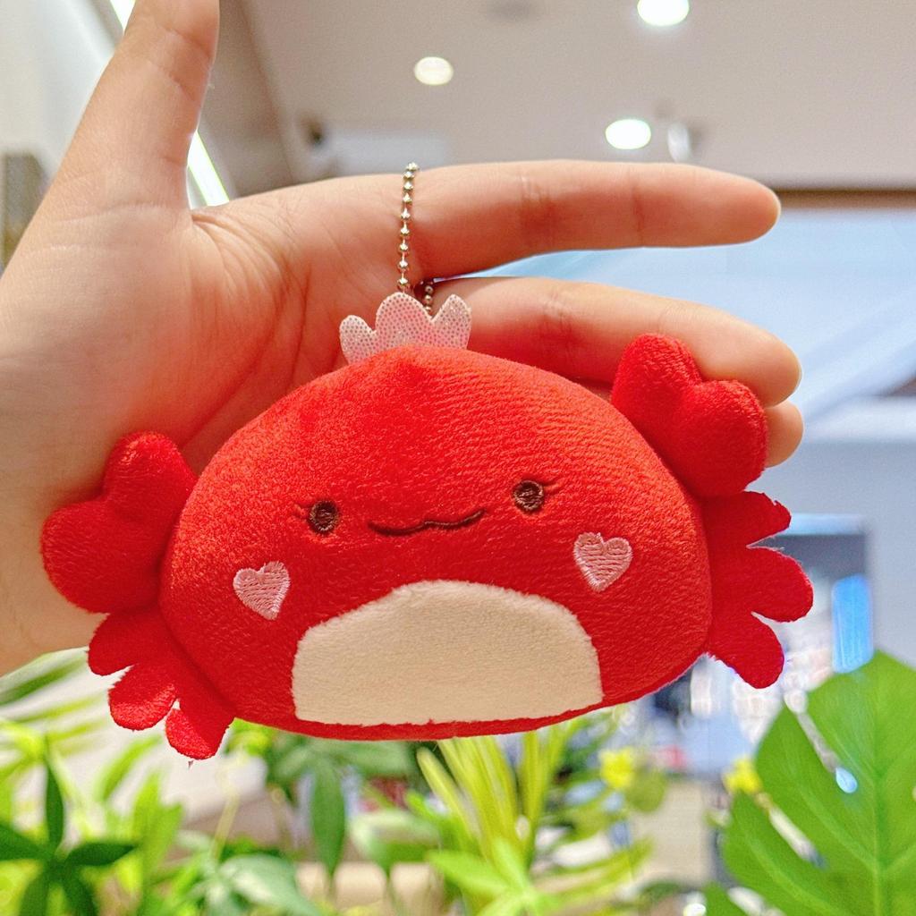 Мультяшный плюшевый брелок-краб - Морское животное, украшение для рюкзака