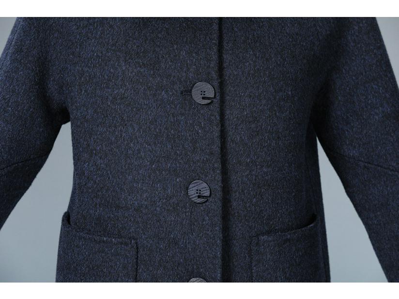 Кашемировое пальто средней длины двустороннее - Большой размер, Свободный крой, Высококачественное шерстяное пальто на осень/зиму для женщин среднего и пожилого возраста.