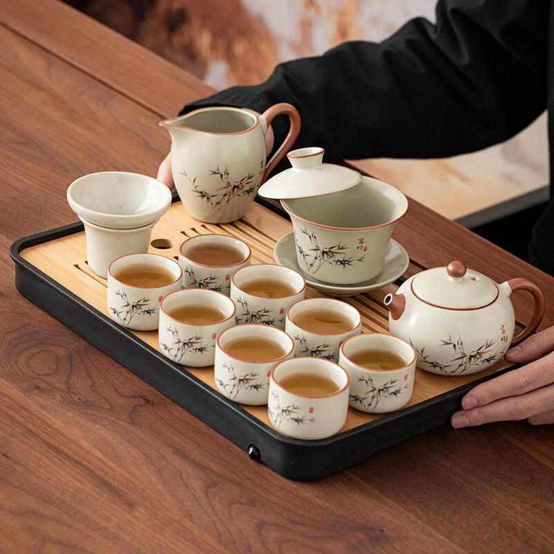 GOWKE Rich Bamboo Ru Kiln Kung Fu Tea Set
