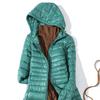 Padded Hooded Long Jacket Duck Down Female  Ultra Light Slim Solid Jackets Coat Portable Parka