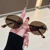 6 Pcs Retro Oval Cat-Eye Fashion Glasses with Golden Metal Frame - Fashion Unisex Decorative Eyewear for Daily Wear & Parties