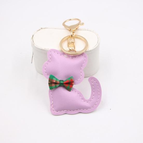 Брелок-кулон с мультяшным котом и бантом, декор из искусственной кожи, очаровательный брелок с котенком, изящная подвеска для сумки