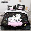 Unicorn Duvet Cover King Queen Cute White Cartoon Animal Bedding Set Children Boys Girl Western Fairy Tale Polyester Quilt Cover