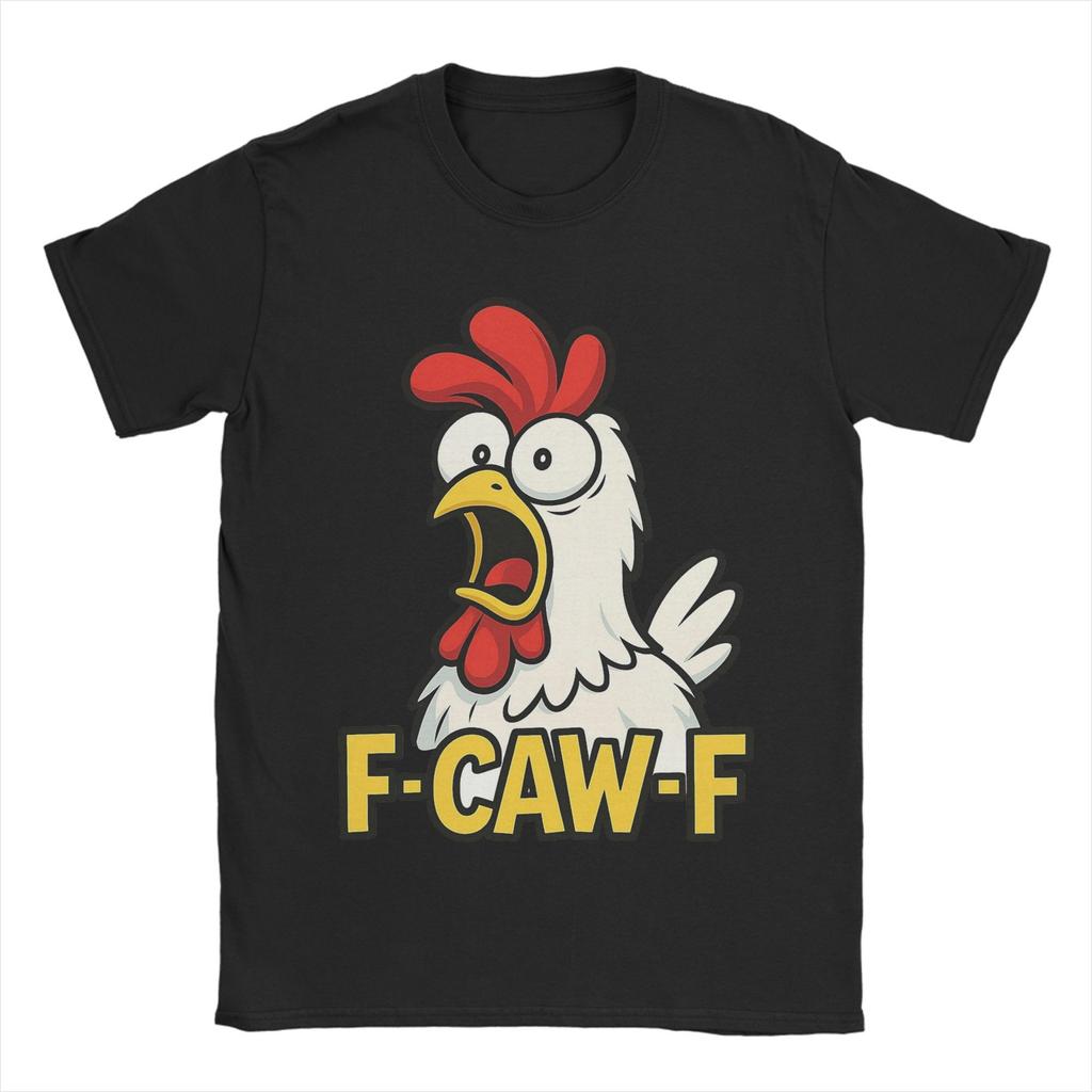 Смешная футболка F-Caw-F Курица FCAWF для мужчин и женщин с принтом 100% хлопок