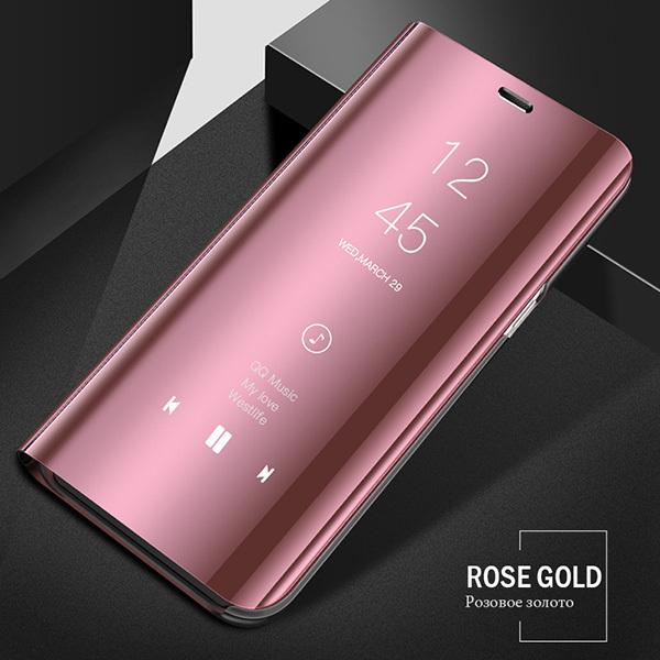 Умный чехол-зеркало для Xiaomi Redmi Note 13 14 12 11 10 Pro Plus Redmi Note 12S 11S 10S 13C 12C 14C Чехол-книжка с подставкой