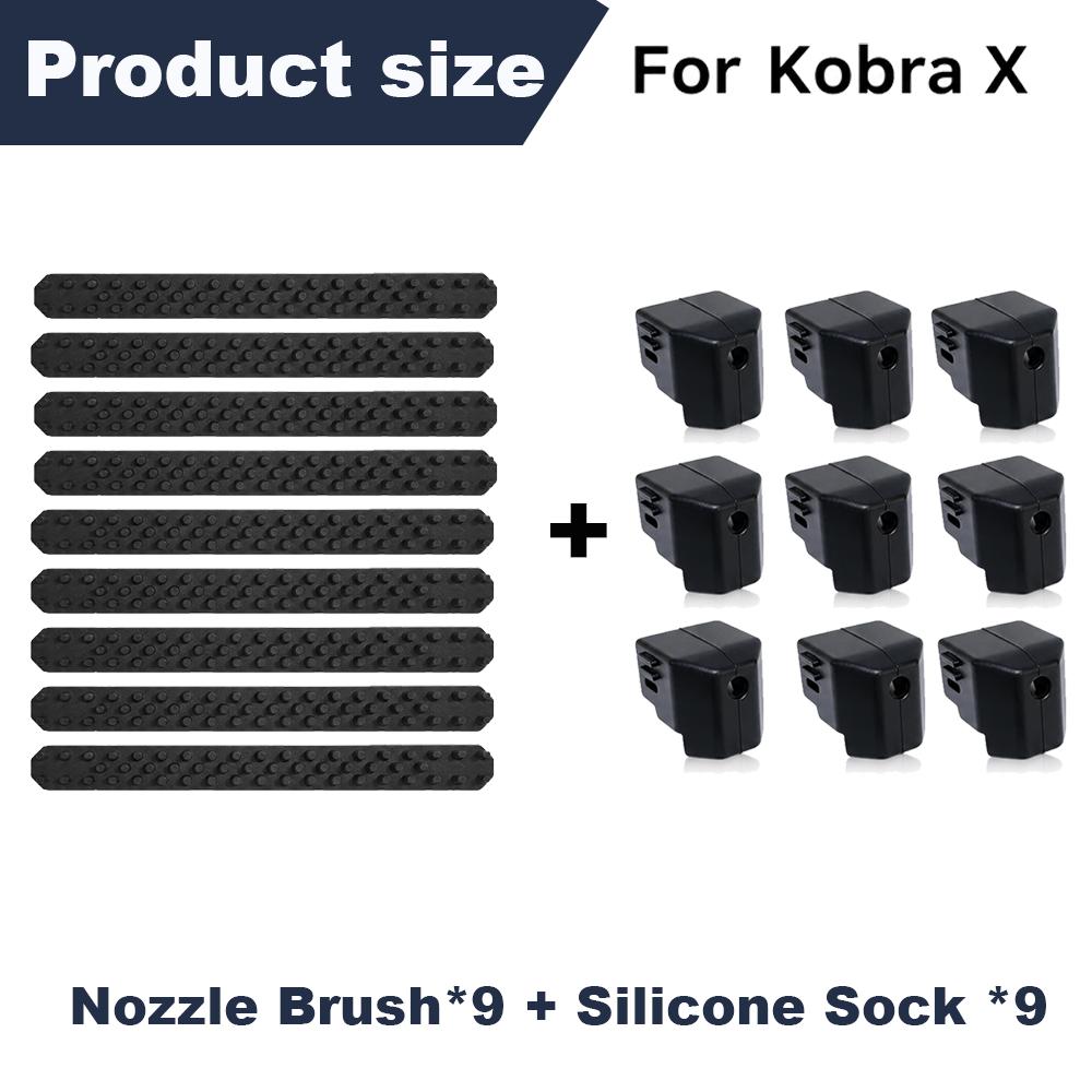 For Anycubic Kobra X Hotend Silicone Sock & Nozzle Cleaning Brush Kit, High Temp Resistant Nozzle Wiper Cleaner Tool Head Parts
