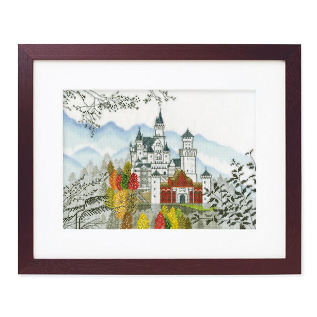 Olympus Silk Cross Stitch Embroidery Kit From World Heritage Sites and World Landscapes Neuschwanstein 7208 Off-White