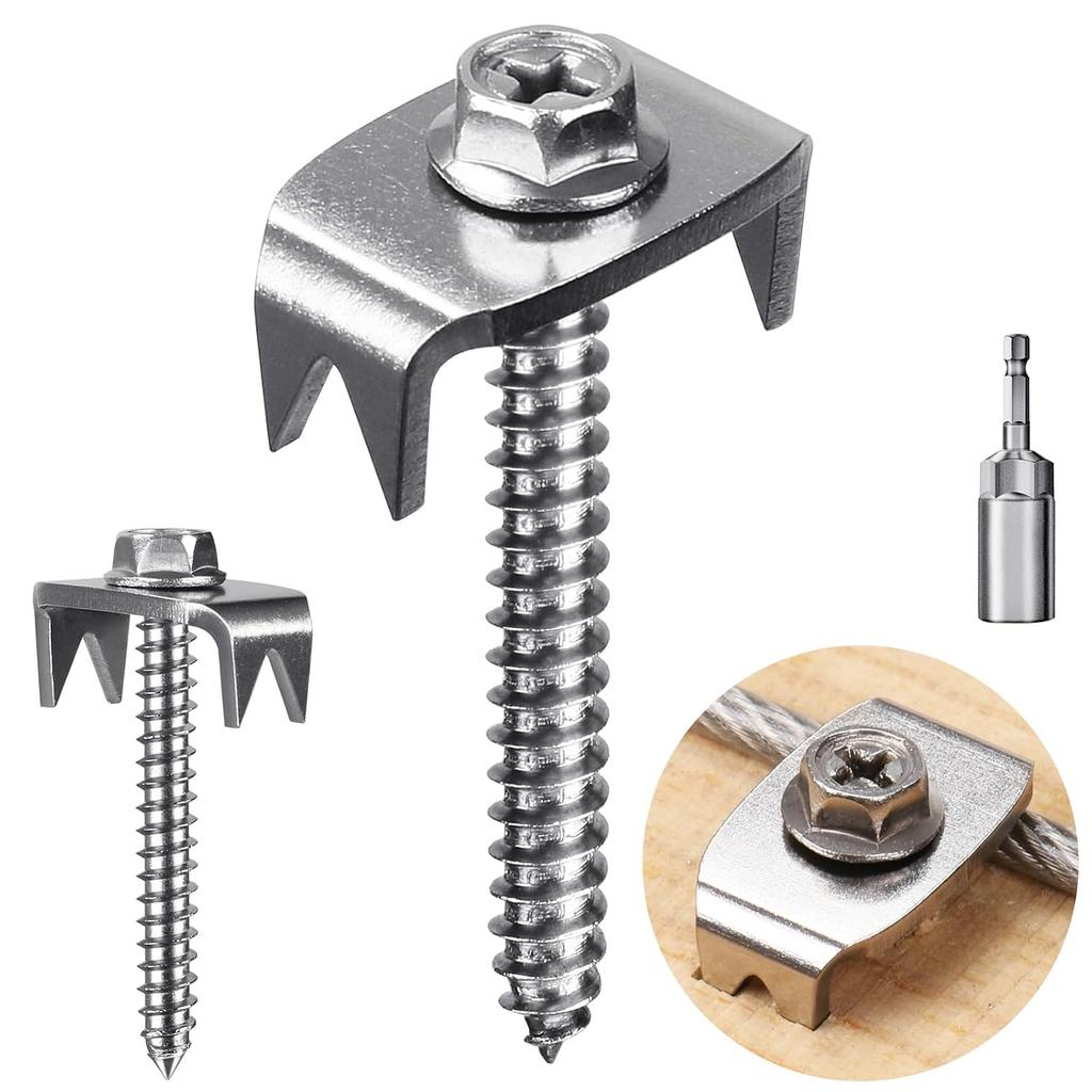 Fence Staples 304 Stainless Reusable Wire Fencing Staple Screw Nail