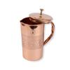 Pure Copper Jug - 1L Hand Made | with Beautiful Embosed Engraving | Copper Pitcher with Ayurvedic Health Benefits | Improved Water Taste