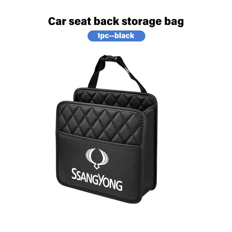 For SsangYong Car Back Seat Storage Bag Organizer Box Auto Accessories Rexton Y400 Y450 G4 2021 2022 Kyron Rodius Tivoli