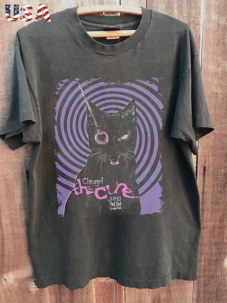 Новая одежда Футболка The Cure Концертная, The Cure Wish Tour Унисекс Футболка Перепечатка S-5X Унисекс Футболка