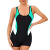 Women's Sleeveless Conservative Sexy Backless Wetsuit With Breast Pad