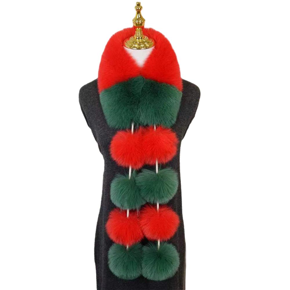 Cold-Proof Faux Plush Christmas Scarf Windproof Warmth Magnetic Scarf Cold Weather