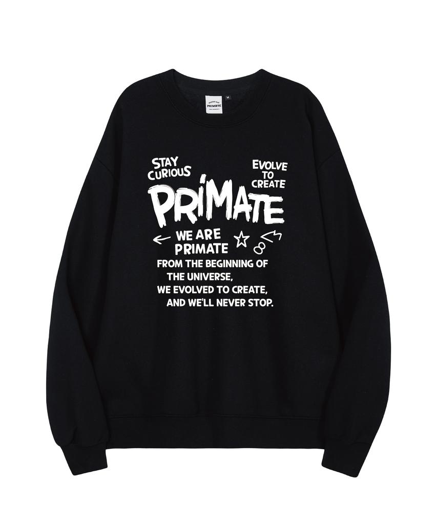 PRIMATE [С флисовой подкладкой/Без флисовой подкладки] Свободная толстовка 'Любопытный' 5 цветов (Тип Б)