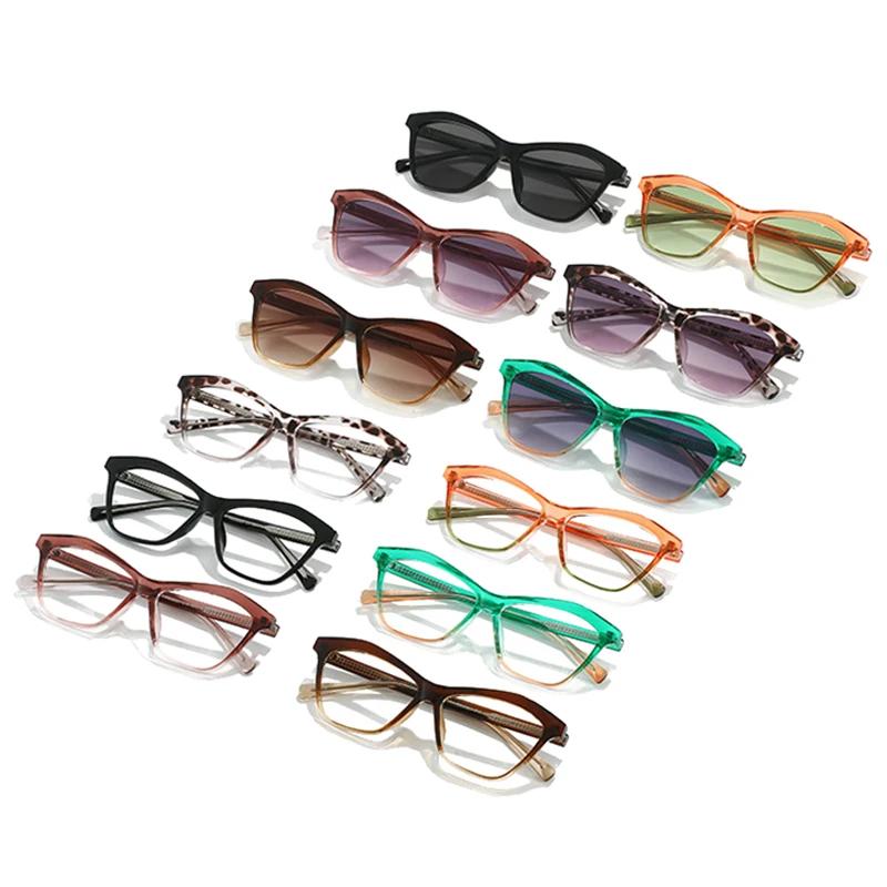 SHAUNA Ins, популярные модные многоугольные женские роскошные солнцезащитные очки «кошачий глаз», ретро градиентные оттенки UV400, мужские двухцветные солнцезащитные очки