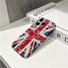 Кружевная текстура UK Union Jack Цветочный Винтажный Графический Принт Арт Пленка Эстетичный Защитный Ударопрочный Бампер Чехол Покрытия Для iPhone 14 15 16 Pro Max Plus