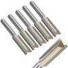 60mm Long 1/4 X 3/8 Inch Woodworking Straight Shank Dual Flute Router Bit Cutter