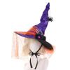 Eyeball Flower Witch Hat Lace Wizard Cap Punk Halloween Hat  Accessories