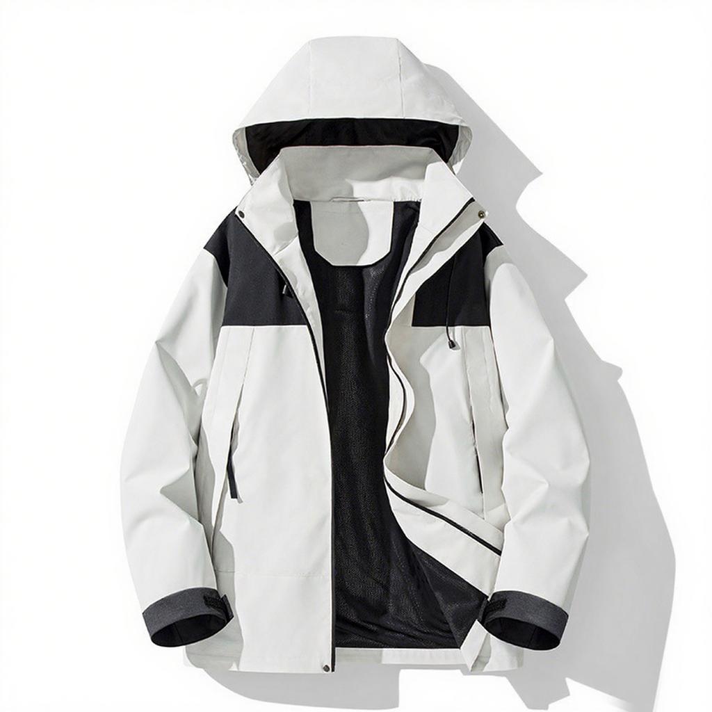 Men's Colorblock Outdoor Jacket Couple's Leisure Sports Mountaineering Camping Loose Coat