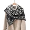 Retro fashion 130CM large square scarf women's beard scarf printed versatile high-end shawl scarf