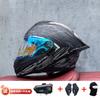 Full Face Motorcycle Helmet With External Bluetooth Module Men Women Large Rear Wing Sport Style DOT Approved