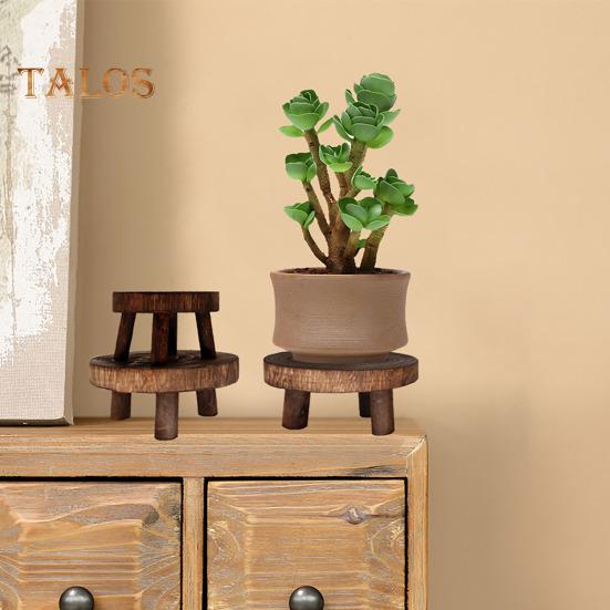Деревянная подставка для цветочного горшка, мини-декоративный табурет, подставка для растений, круглая подставка для суккулентов бонсай для сада, балкона, помещения