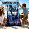 Custom Name Personalized Detective Conan Print Beach Towel, for Trip Camping Beach Party Home Decor, Birthday Gift for Family & Friends