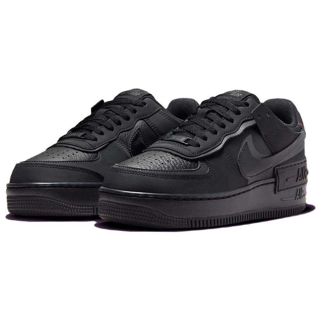 Nike Air Force 1 Shadow Triple Черные женские кроссовки антрацитовый бархатно-коричневый FB7582-001