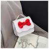 Kids White Pu Cute Bow Shoulder Bag With Lightweight Design For Preschool Girls