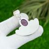 Sterling Silver Oval Ruby Zosite Gemstone Bezel Trendy Birthday Wedding Pendant