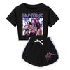 Kids Summer Sport T-Shirt And Shorts 2 Piece Outfit Tracksuit Set Short Sleeve Print Crop Tops With Clothing Set