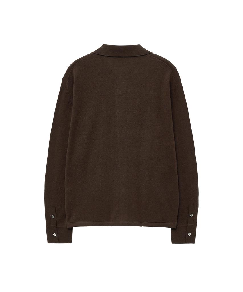 IOLO Silk Blended Knit Shirt_Brown